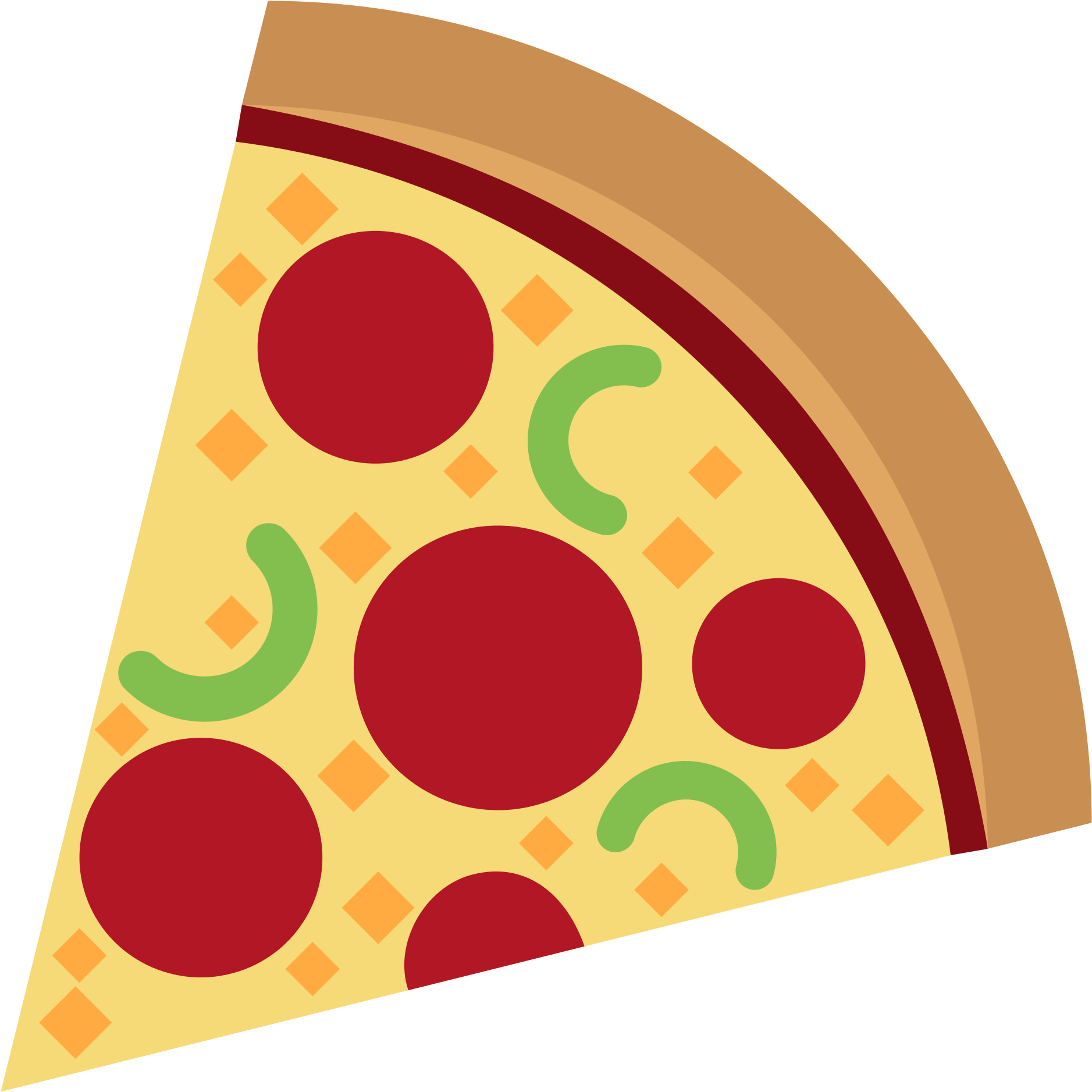 Pepperoni Green Pepper Pizza Slice Clipart.png PNG Image