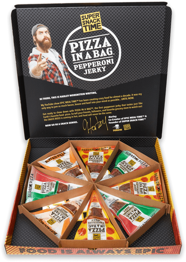 Pepperoni Jerky Pizza Box PNG Image