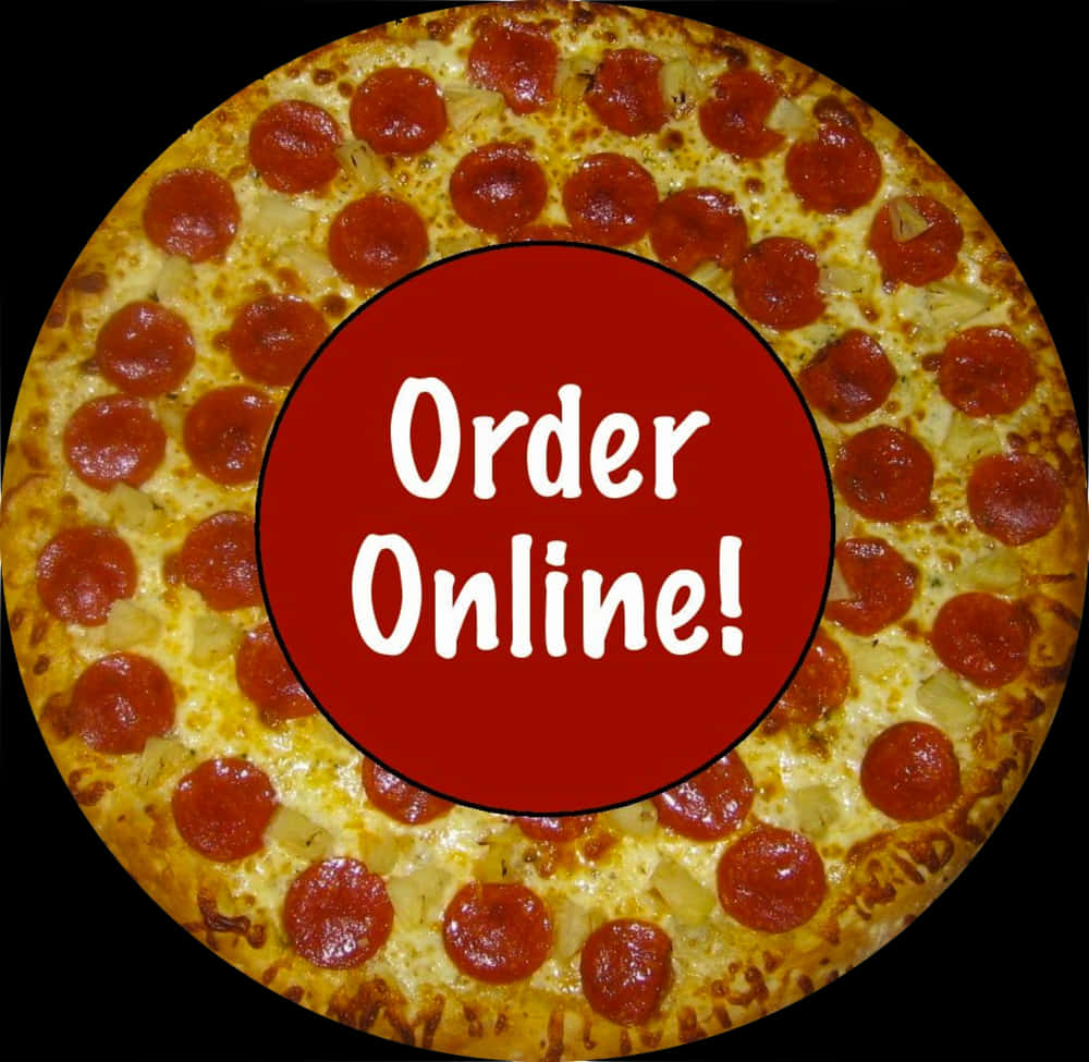 Pepperoni Pizza Online Order Promotion PNG Image