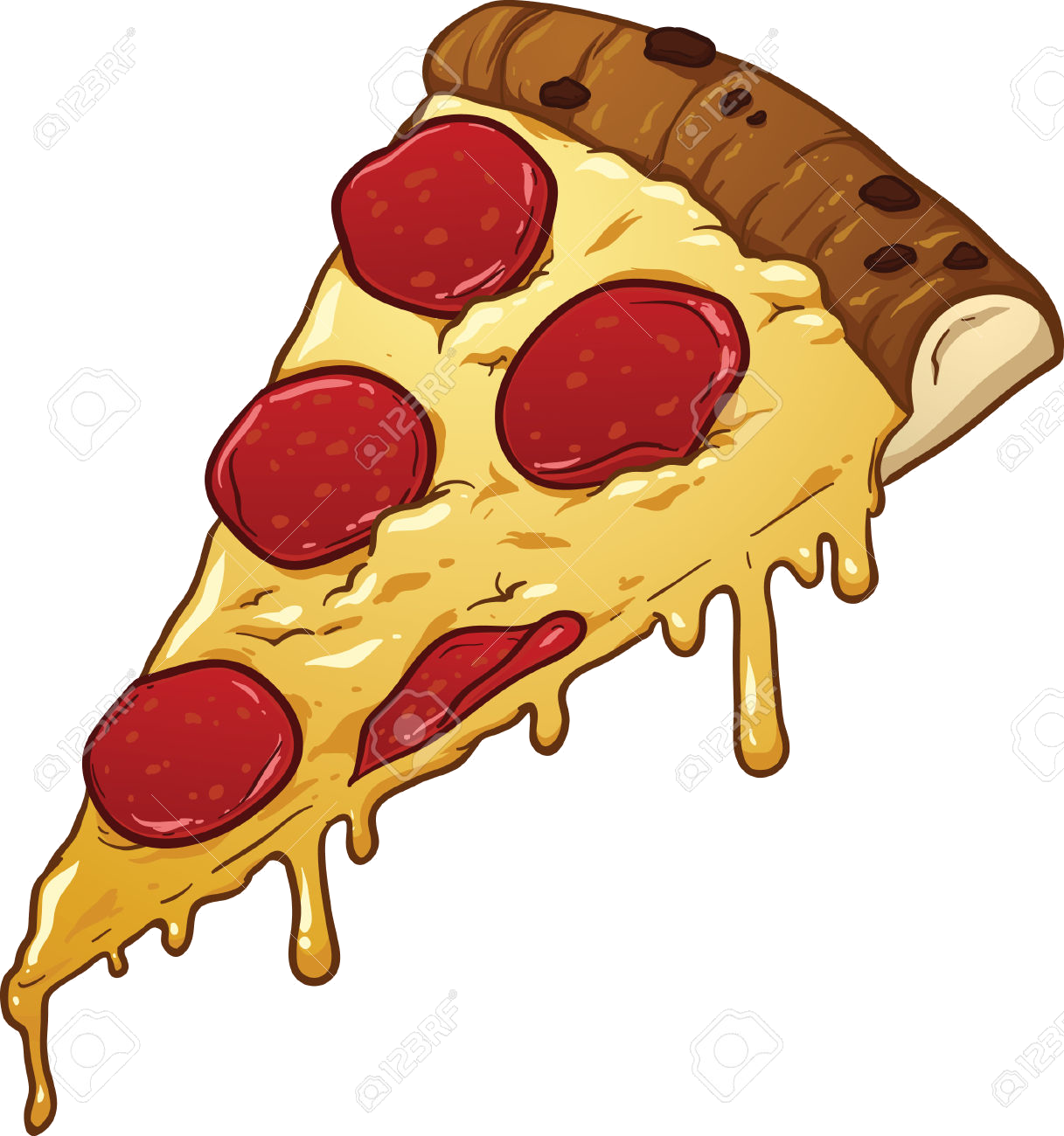 Pepperoni Pizza Slice Cartoon Illustration PNG Image