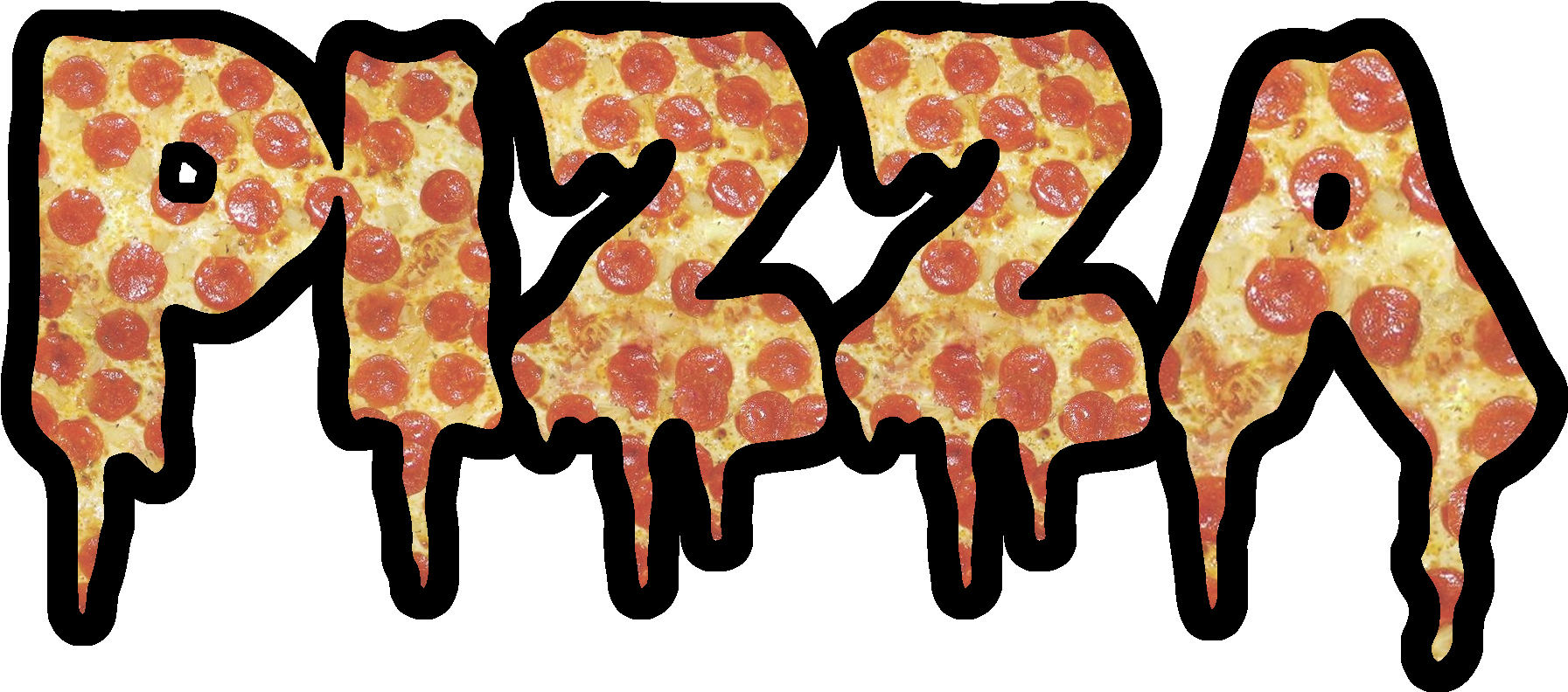 Pepperoni Pizza Word Art PNG Image