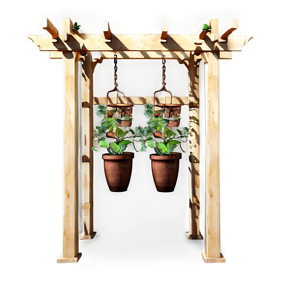 Pergola With Hanging Plants Png Ert80 PNG Image