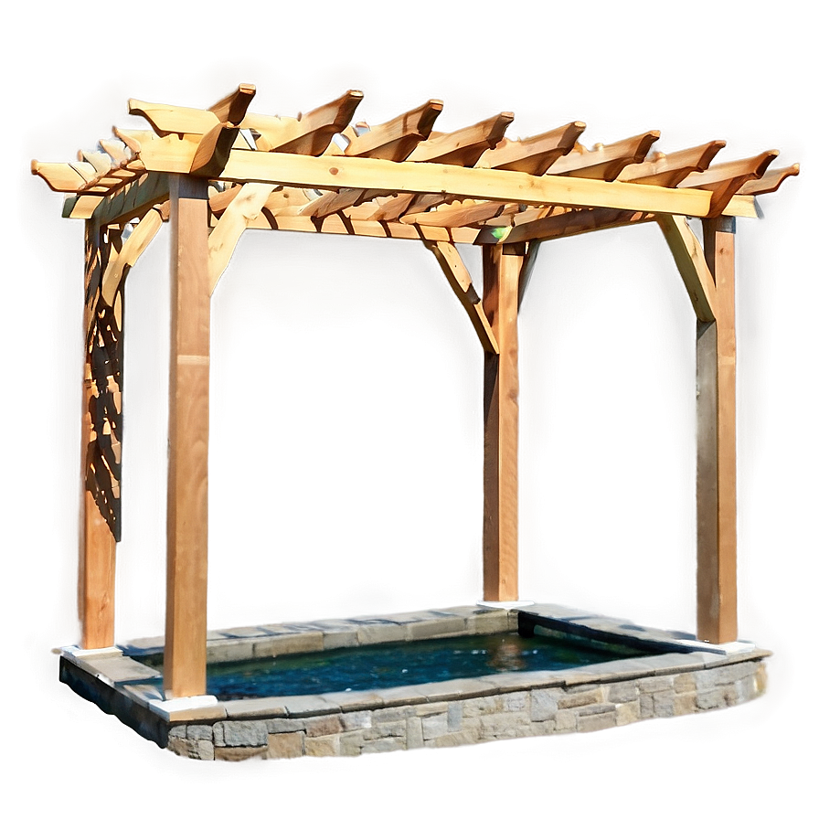 Pergola With Water Feature Png 06132024 PNG Image