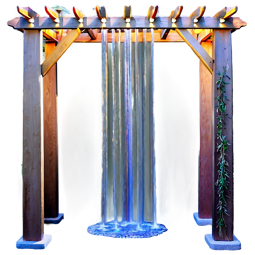 Pergola With Water Feature Png 06132024 PNG Image