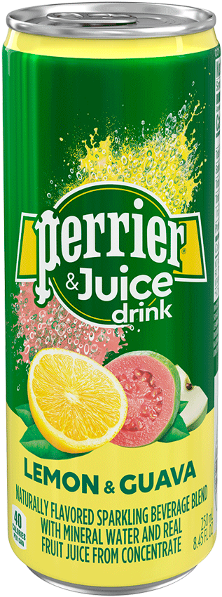 Perrier Lemon Guava Flavored Sparkling Juice Can PNG Image