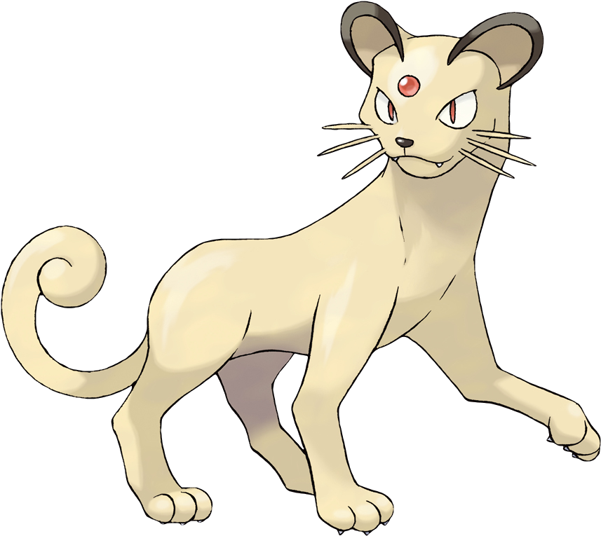 Persian Pokemon Standing PNG Image