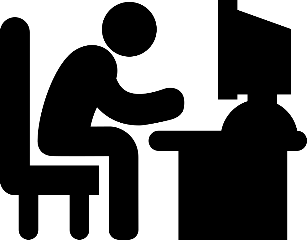 Person At Computer Icon PNG Image