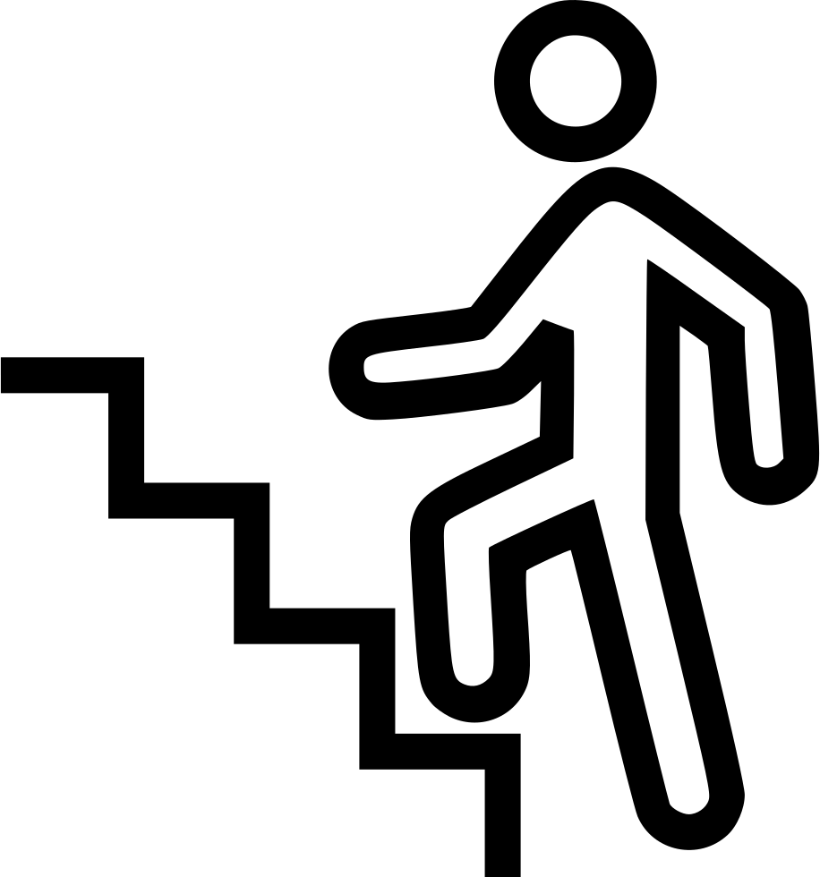 Person Climbing Stairs Icon PNG Image