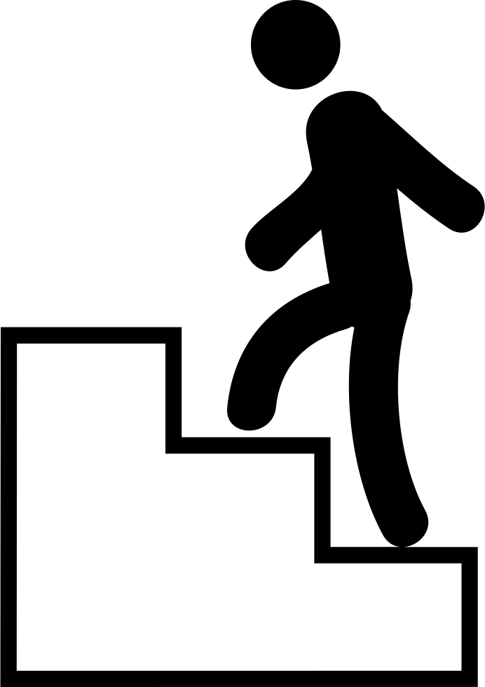 Person Climbing Stairs Silhouette PNG Image