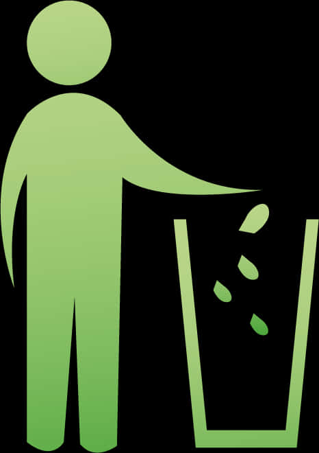 Person Disposing Trash Sign PNG Image