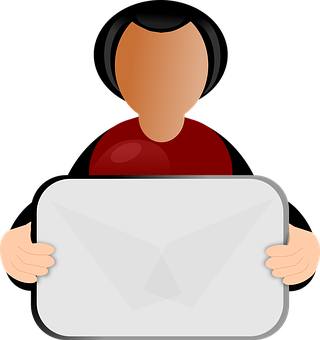 Person Holding Email Icon PNG Image