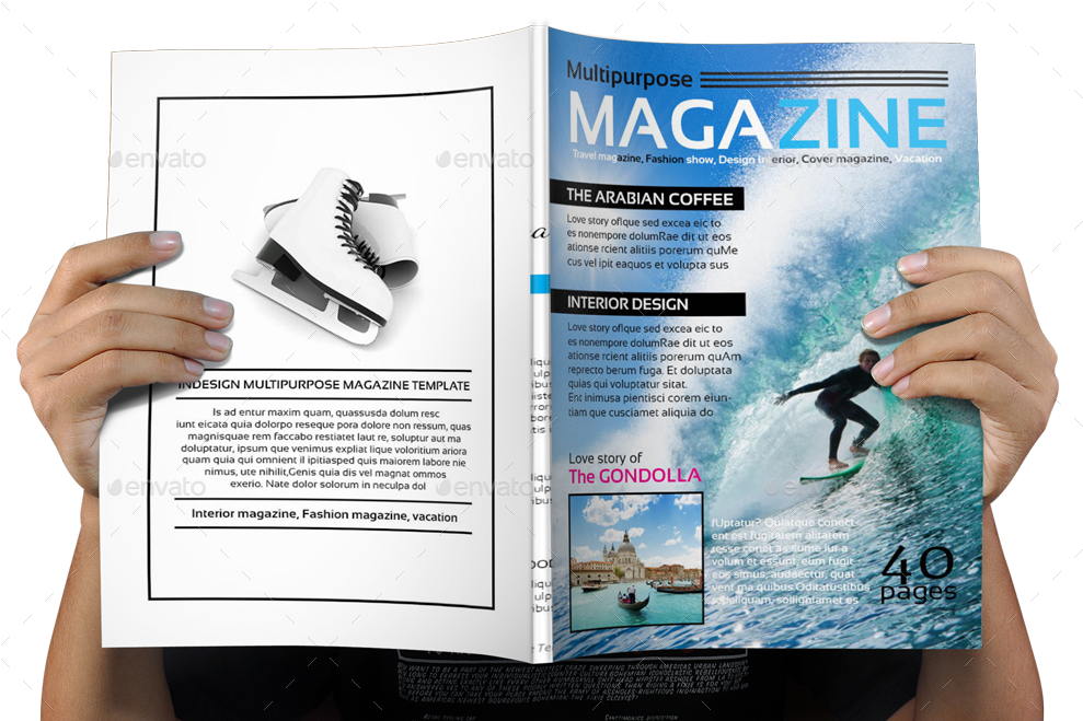 Person Holding Magazine Mockup PNG Image