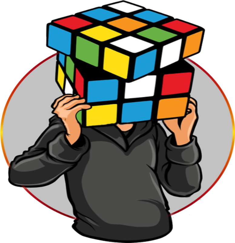 Person Holding Unsolved Rubik Cube PNG Image