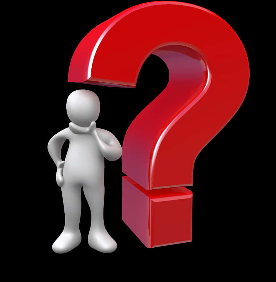 Person Pondering Red Question Mark PNG Image