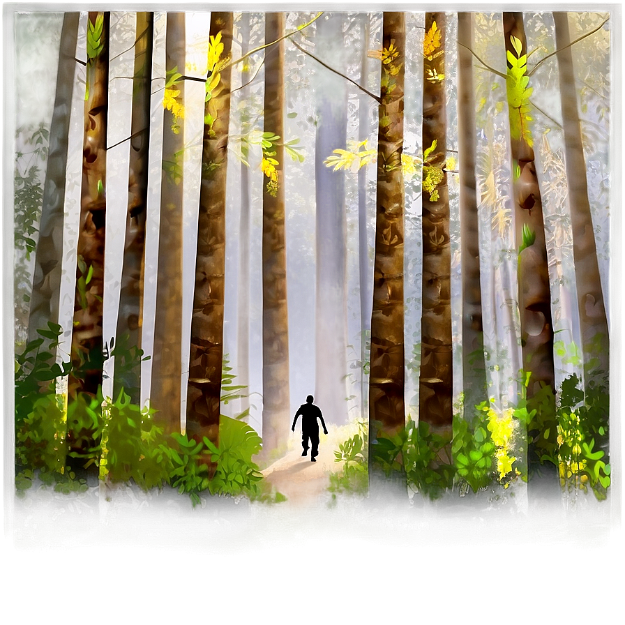 Person Walking Through Forest Png Csd33 PNG Image