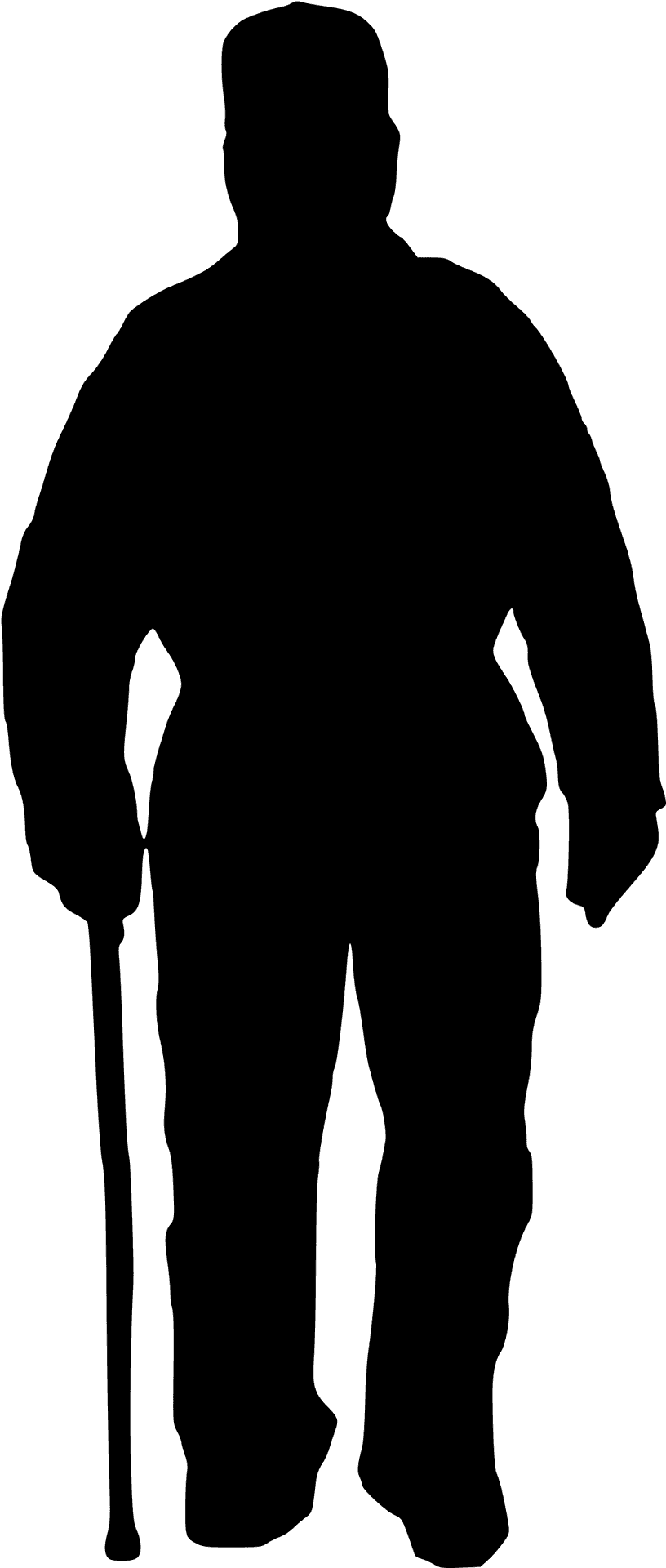 Person_with_ Cane_ Silhouette PNG Image