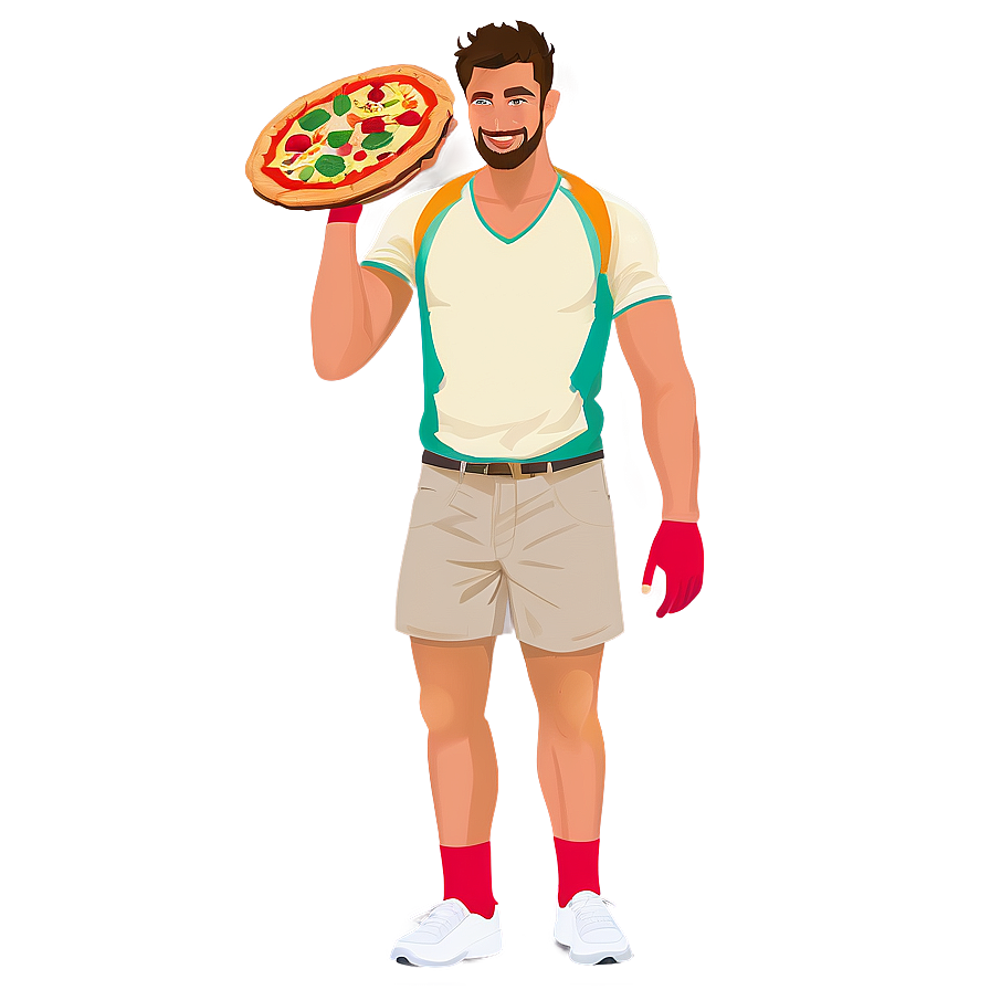 Person With Pizza Png Mej PNG Image