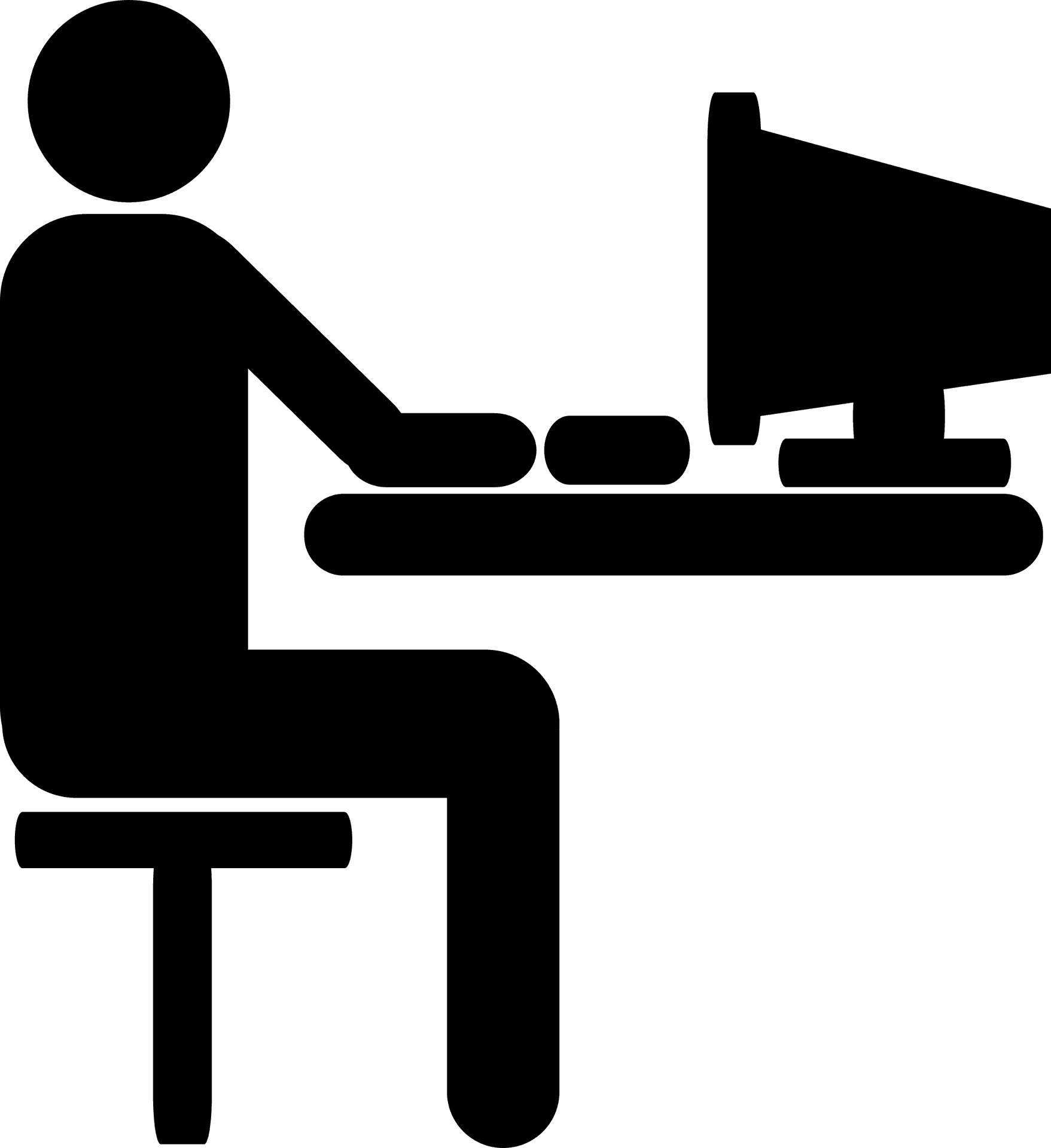 Person Workingat Desk Clipart PNG Image