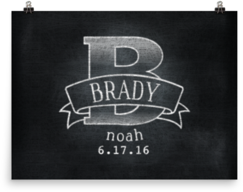 Personalized Blackboard Artwork Brady PNG Image