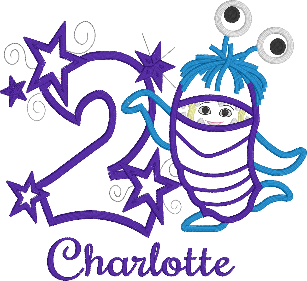 Personalized Boo Embroidery Design PNG Image