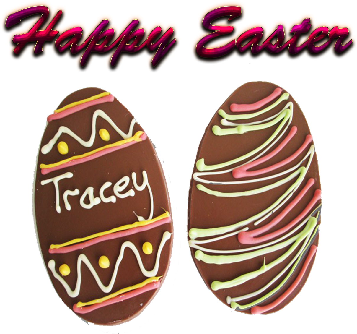 Personalized Easter Eggs Happy Easter Text PNG Image