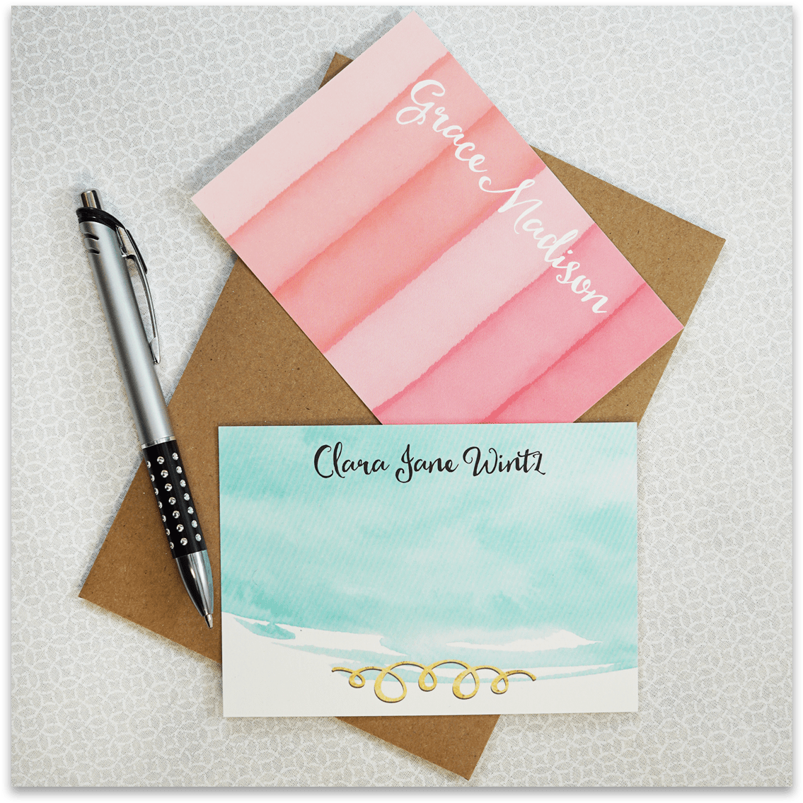 Personalized Stationeryand Pen PNG Image