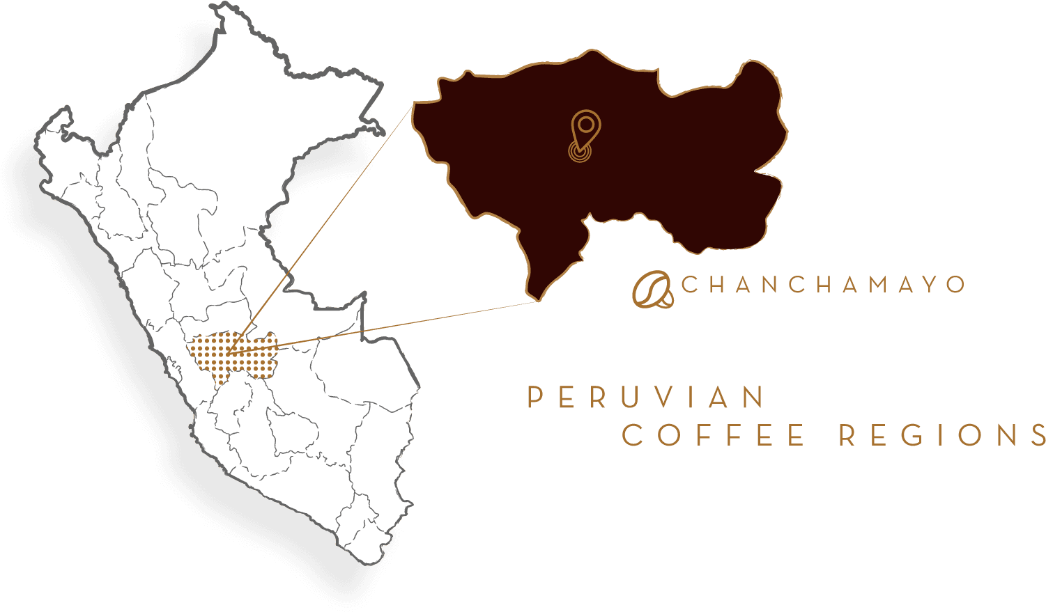 Peruvian Coffee Regions Map Chanchamayo PNG Image