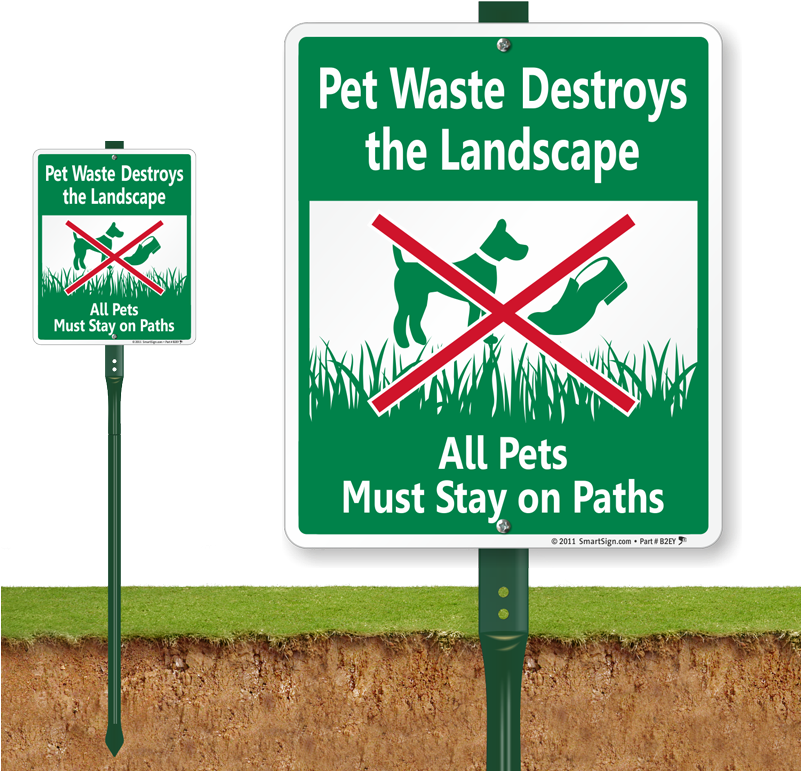 Pet Waste Landscape Protection Signs PNG Image