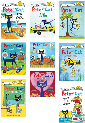 Pete The Cat Book Covers Collection PNG Image