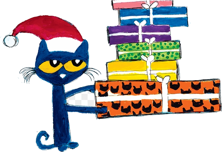 Pete The Cat Christmas Presents PNG Image