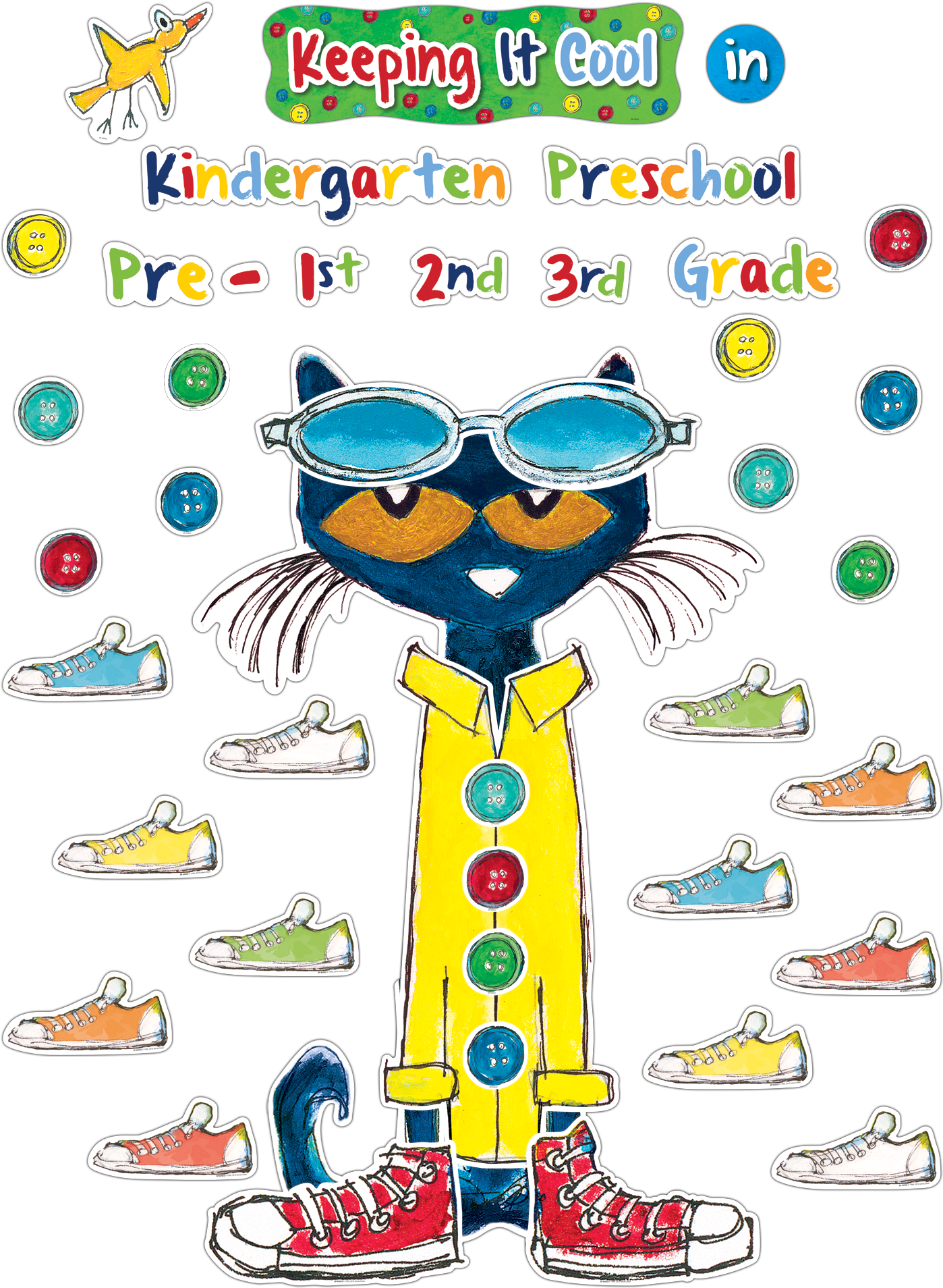 Pete The Cat Keeping It Cool Educational Poster PNG Image