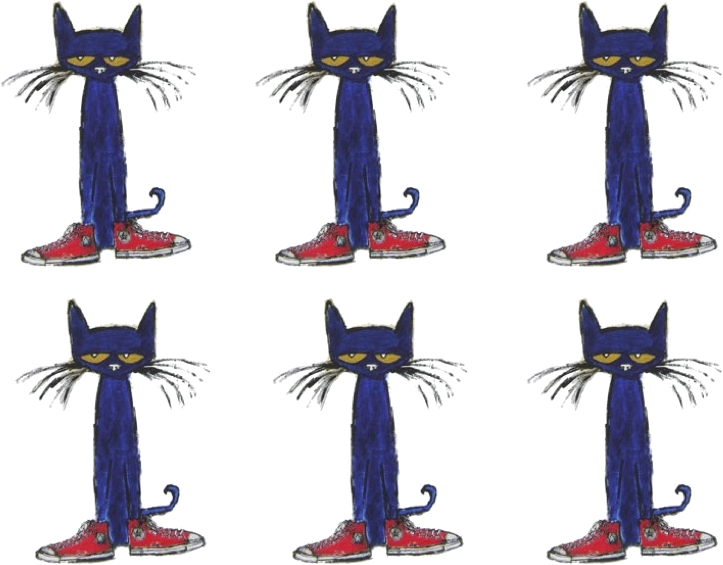 Pete The Cat Multiple Poses PNG Image