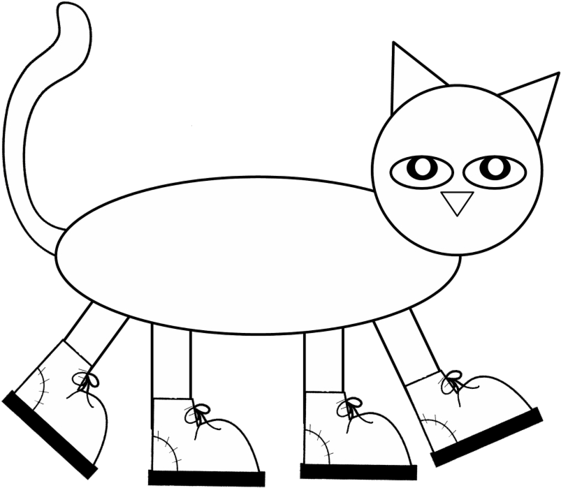 Pete The Cat Outline PNG Image