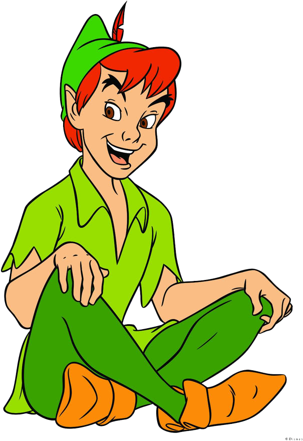 Peter Pan Sitting Down Illustration PNG Image