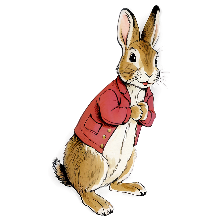 Peter Rabbit Vintage Drawing Png Xwu45 PNG Image