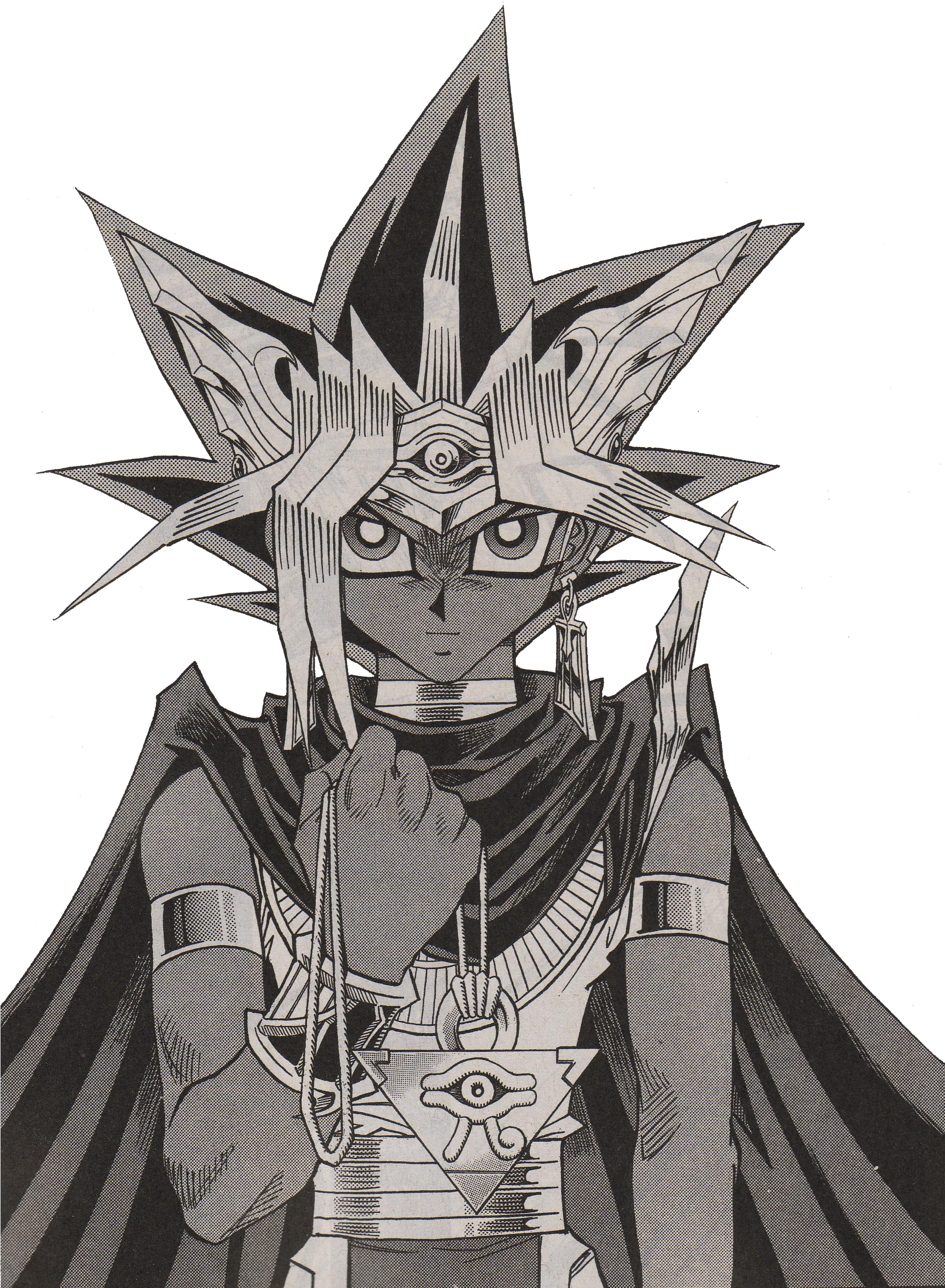 Pharaoh_ Atem_ Manga_ Portrait PNG Image