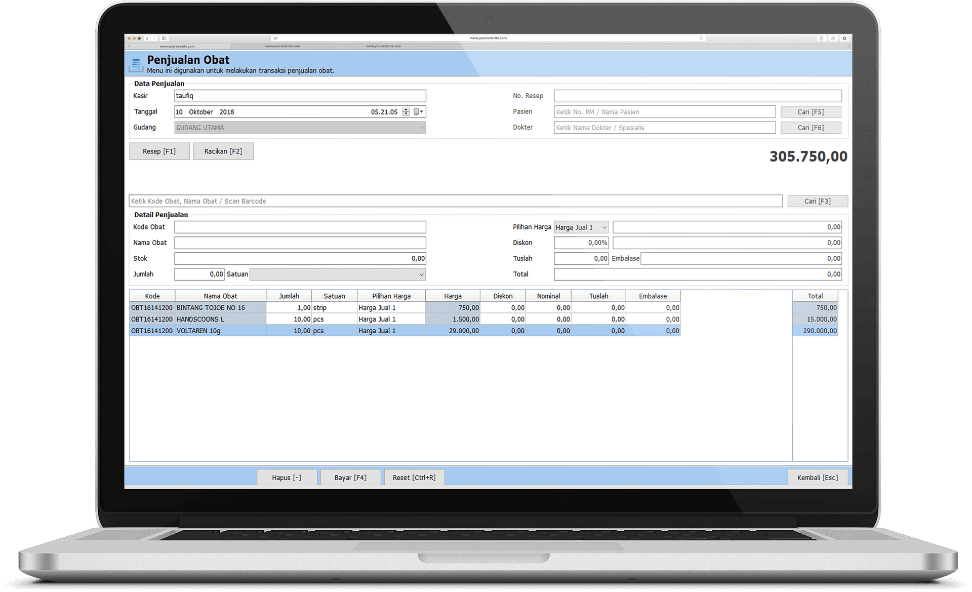 Pharmacy Software Interfaceon Laptop PNG Image