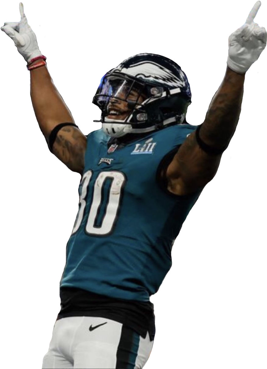 Philadelphia Eagles Player Celebrating Victory PNG Image