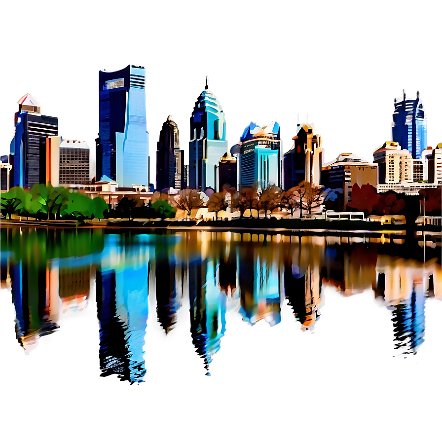 Philadelphia Skyline With Schuylkill River Png Ecm1 PNG Image