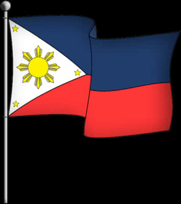 Philippine Flag Waving Illustration PNG Image