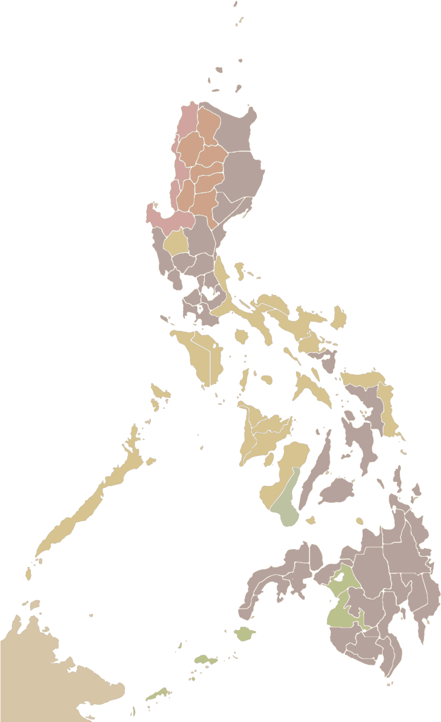 Philippines Administrative Divisions Map PNG Image