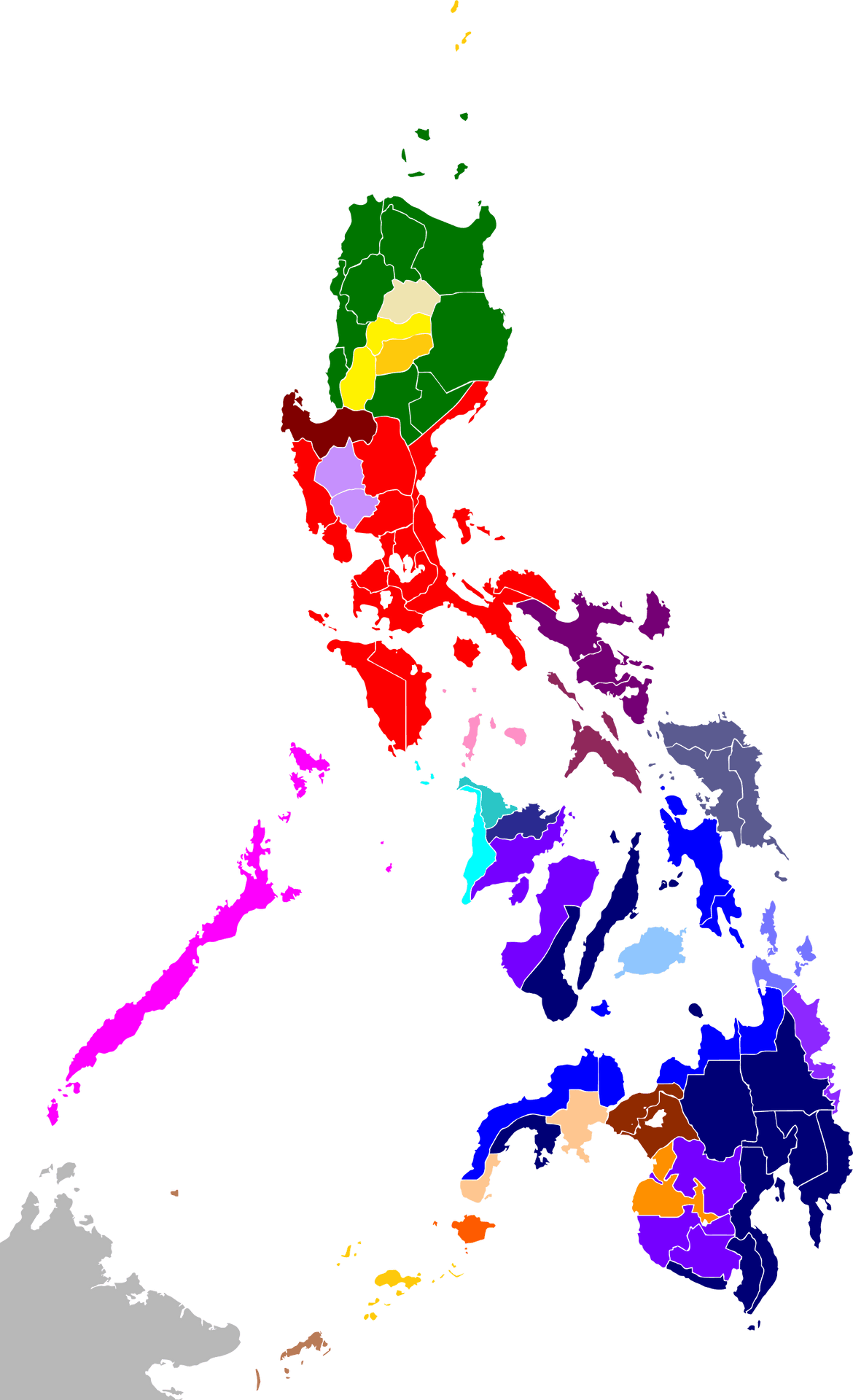 Philippines_ Administrative_ Regions_ Map PNG Image