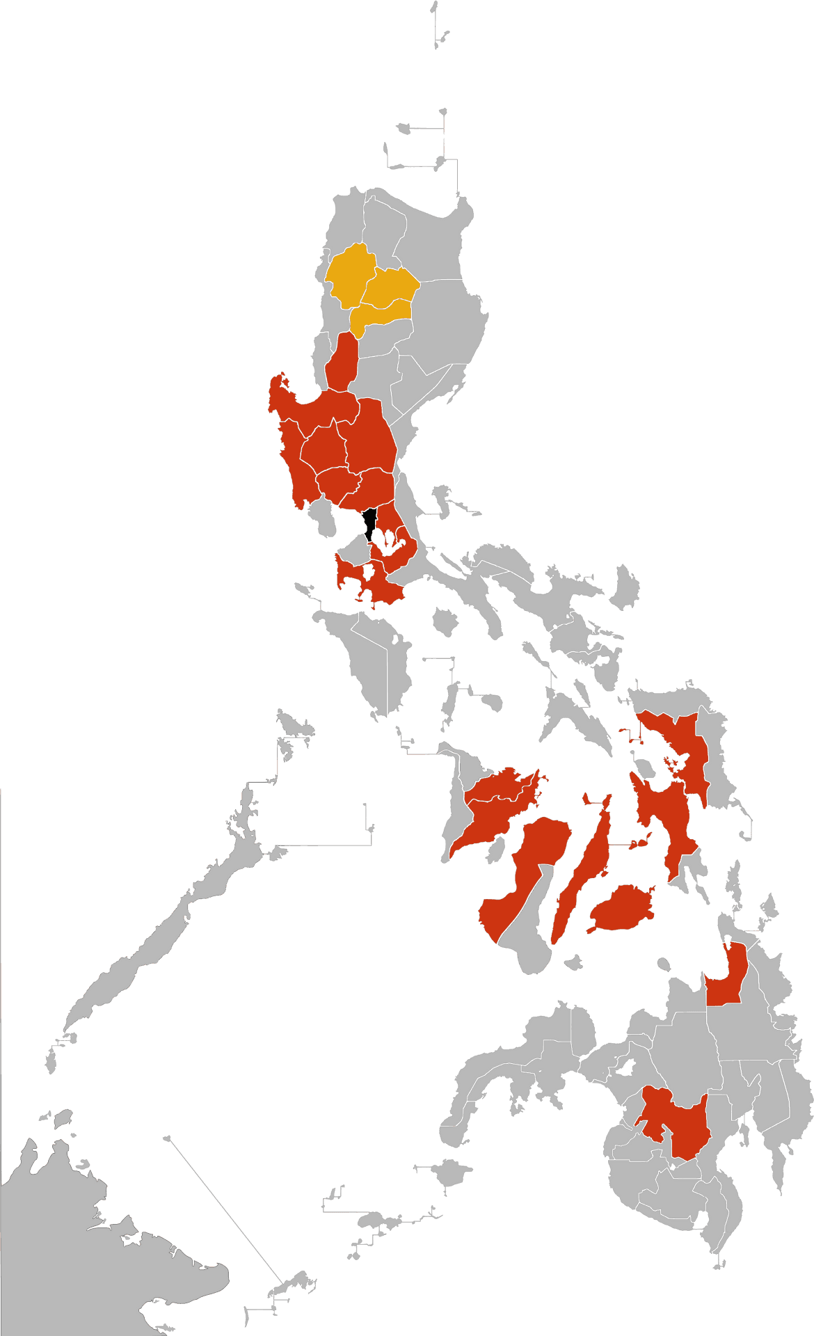 Philippines Map Color Coded Regions PNG Image