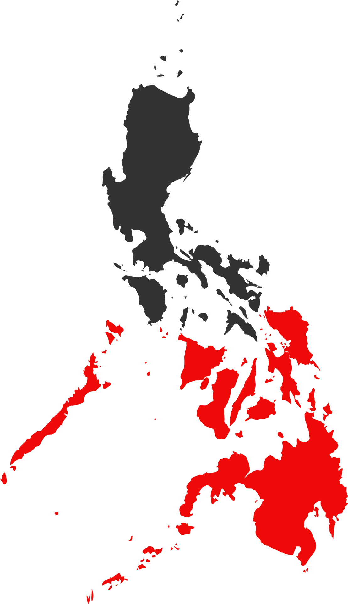 Philippines Map Redand Gray PNG Image