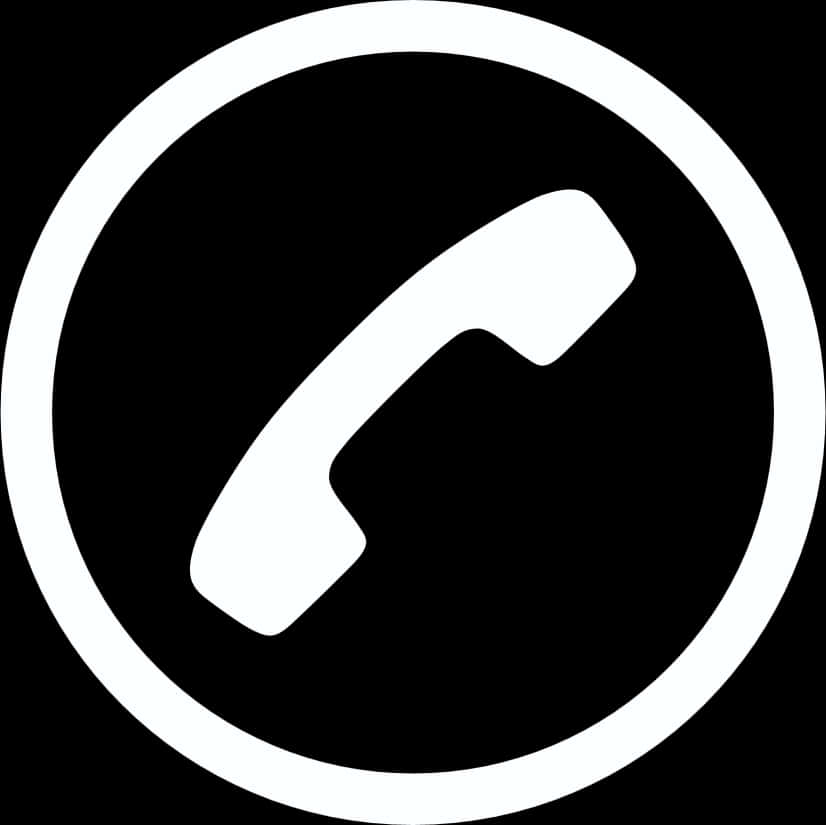 Phone Call Icon Blackand White PNG Image