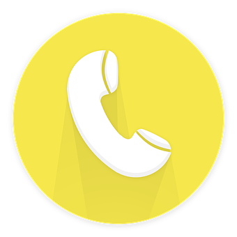 Phone Receiver Icon Yellow Background PNG Image