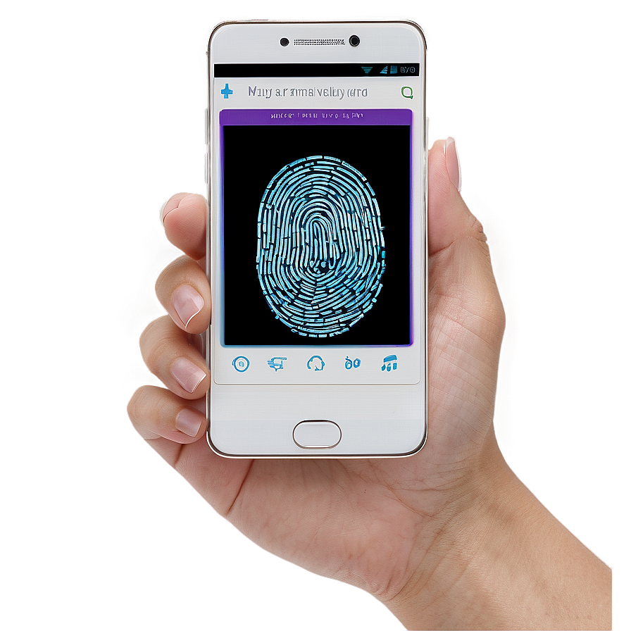 Phone With Fingerprint Sensor Png Bys48 PNG Image