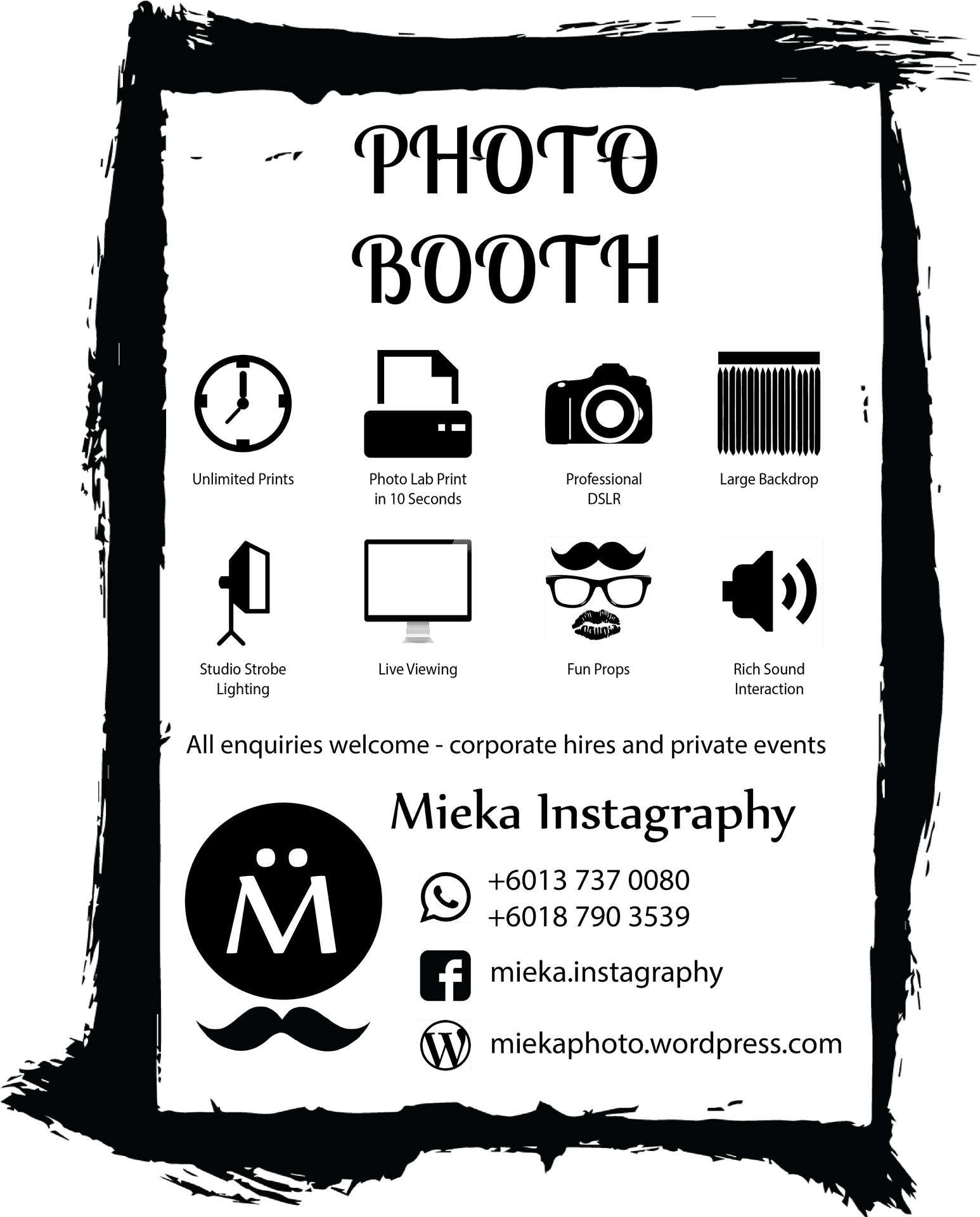 Photobooth Services Advertisement PNG Image