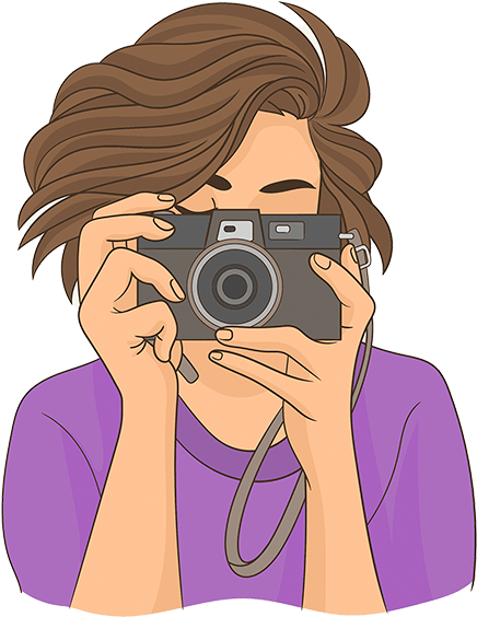 Photographerin Action_ Vector Illustration PNG Image