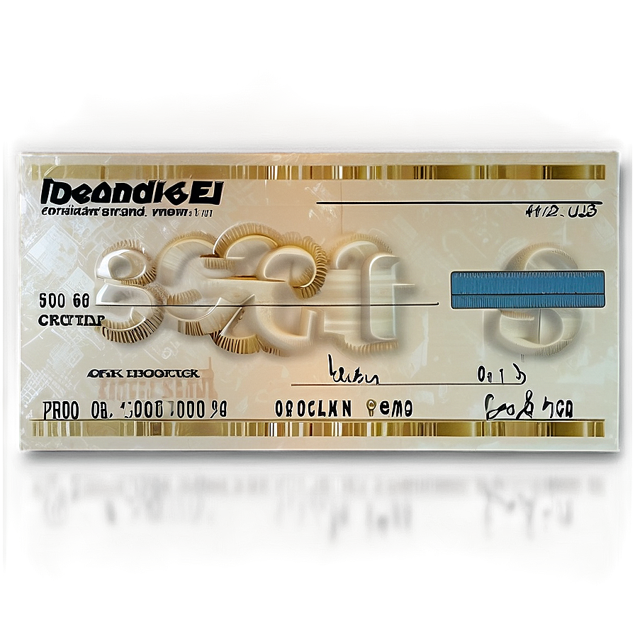 Photorealistic Bank Check Png 06292024 PNG Image